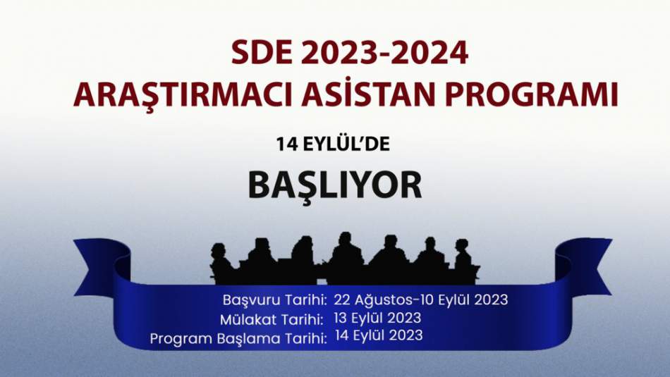 Stratejik Düşünce Enstitüsü(SDE), 2023-2024 Dönemi Araştırmacı Asistan Programı Başlıyor