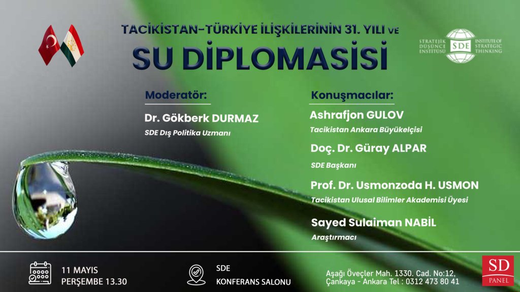 Tacikistan-Türkiye İlişkilerinin 31. Yılı ve Su Diplomasisi Paneli