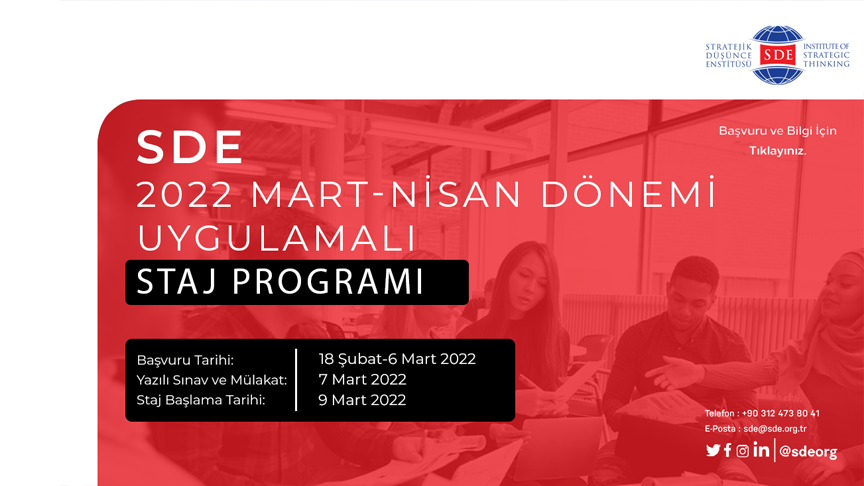 SDE 2022 MART-NİSAN DÖNEMİ UYGULAMALI STAJ PROGRAMI