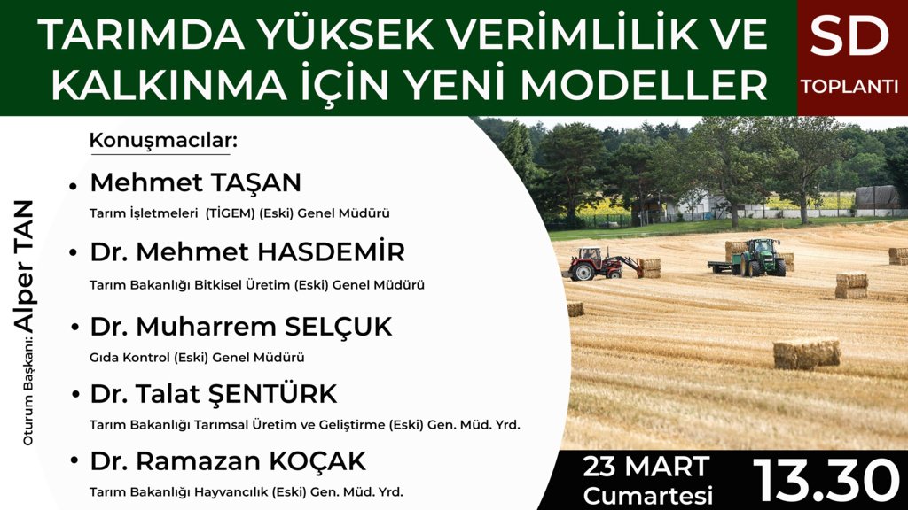 Tarımda Yüksek Verimlilik ve Kalkınma İçin Yeni Modeller