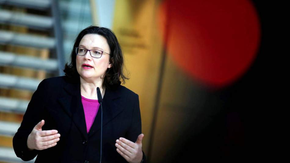 Nahles: ABD'ye karşı kenetlenmeliyiz