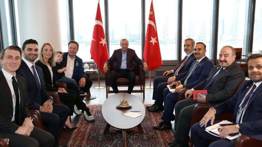 Cumhurbaşkanı Erdoğan, Elon Musk’ı Türkevi'nde Kabul Etti