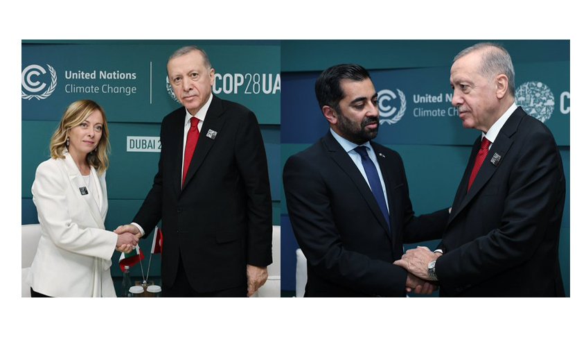 Cumhurbaşkanı Erdoğan, İskoçya Bölgesel Başbakanı Yusuf ve  ve İtalya Başbakanı Meloni'yi Kabul Etti