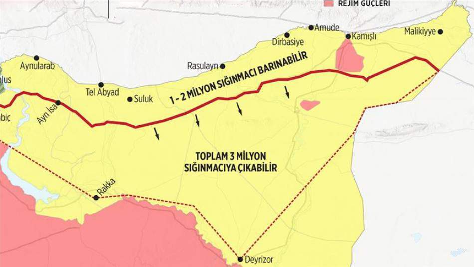 Türkiye 3 Milyon Suriyeli için Güvenli Bölge Önerdi