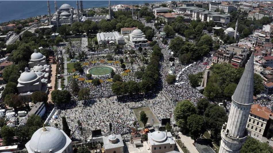 Gazze Şeridi’nden Türkiye’ye Ayasofya-i Kebir Cami-i Şerifi Tebriği