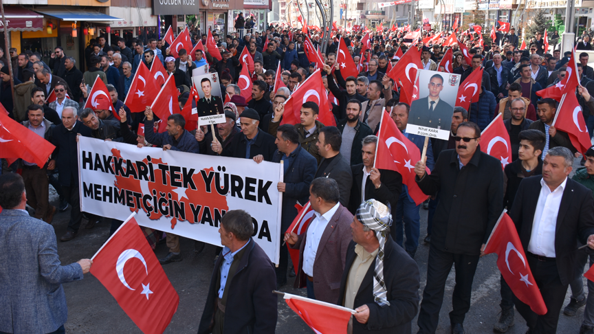 Hakkari'de "Bahar Kalkanı Harekatı"na Destek Yürüyüşü