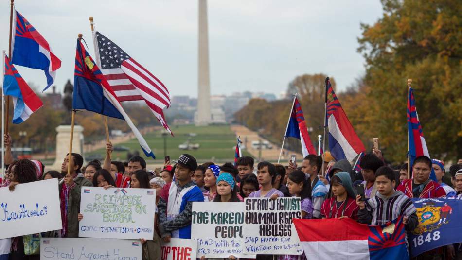 Washington'da Arakan protestosu