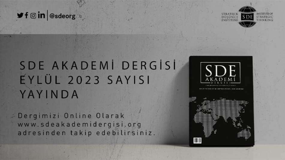 SDE Akademi Hakemli Dergisi Eylül 2023 Sayısı Yayınlandı